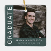 モダン写真少年2023卒業 セラミックオーナメント (正面)