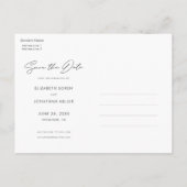 モダン写真数々のコラージュ結婚式の日付の保存 インビテーションポストカード (裏面)