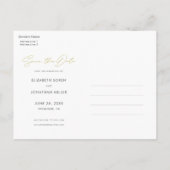 モダン写真数々のコラージュ結婚式の日付の保存 インビテーションポストカード (裏面)