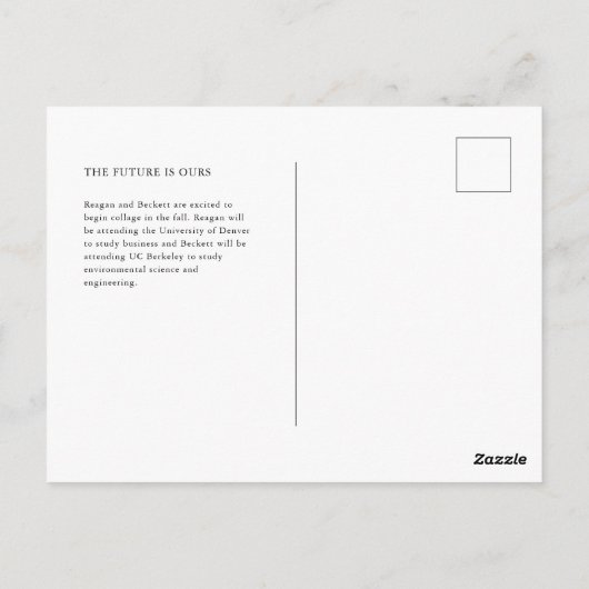 モダン写真数々の卒業発表 ポストカード (裏面)