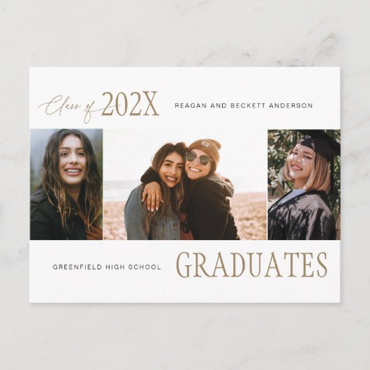 モダン写真数々の卒業発表 ポストカード (正面)