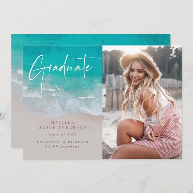 モダン写真海ビーチ書モダン (正面/裏面)