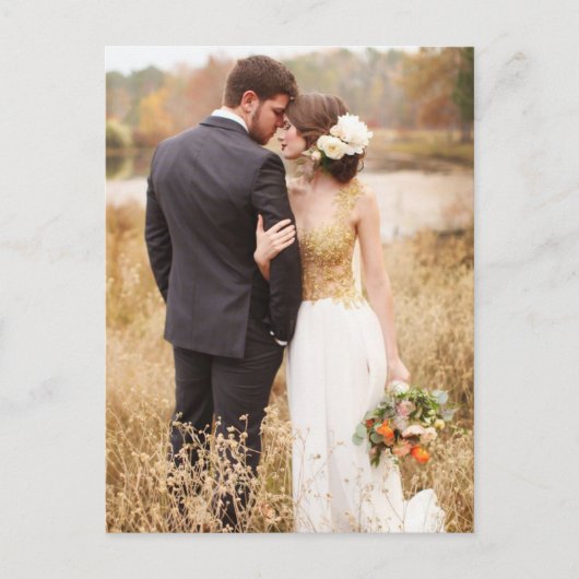 モダン写真結婚ありがとう ポストカード (正面)