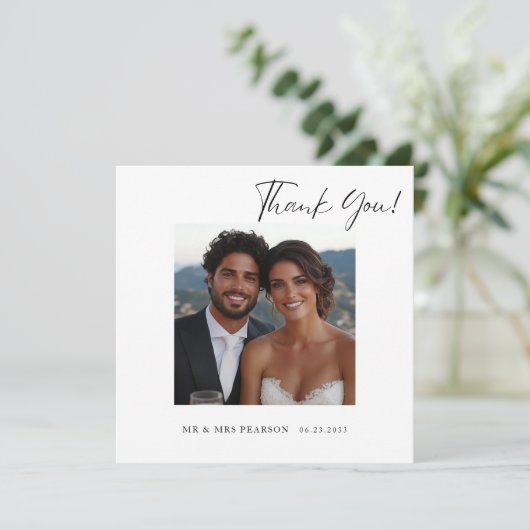 モダン写真結婚の感謝していYou サンキューカード (スタンド正面)