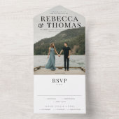 モダン写真結婚オーバーレイ オールインワン招待状 (内側)