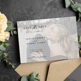 モダン写真結婚オーバーレイ セーブザデート