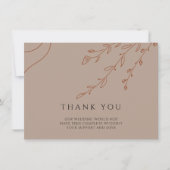 モダン写真結婚付きベージュのサンキューカード 招待状 (正面)