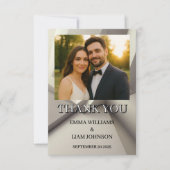 モダン写真結婚付き幾何学的サンキューカード サンキューカード (正面)