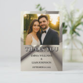 モダン写真結婚付き幾何学的サンキューカード サンキューカード (スタンド正面)