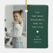 モダン写真記念クリスマスプレゼント2枚 セラミックオーナメント (裏面)