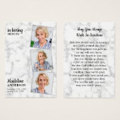 モダン写真追悼式祈りの言葉カード3 (正面&裏面)