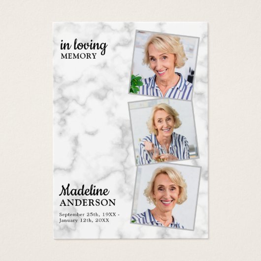 モダン写真追悼式祈りの言葉カード3 (正面)