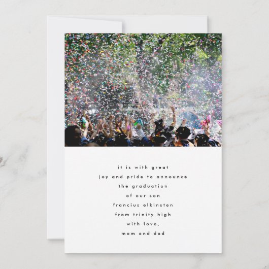 モダン写真高校卒業 案内状 (裏面)