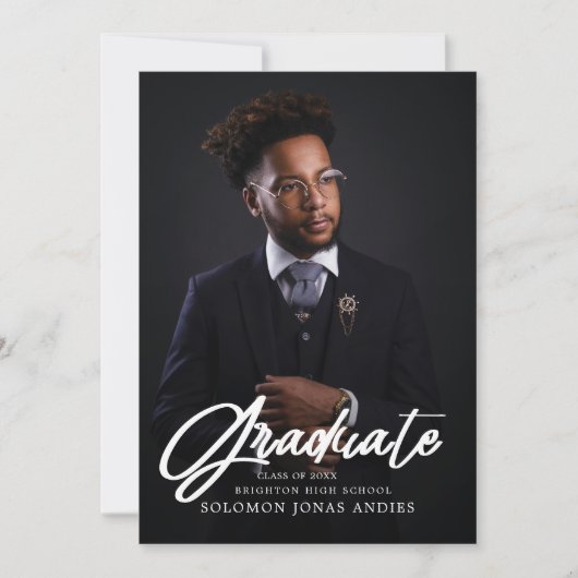 モダン写真高校卒業 案内状 (正面)