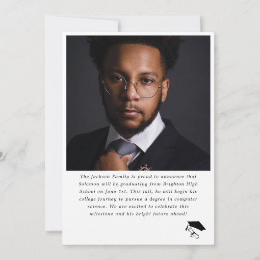 モダン写真高校卒業 案内状 (裏面)