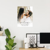 モダン写真黒書道白グラデーション ポスター (ホームオフィス)