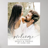 モダン写真黒書道白グラデーション ポスター (正面)