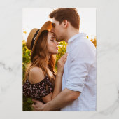 モダン写真7結婚縦型 箔招待状 (裏面)