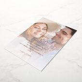 モダン写真7結婚縦型 箔招待状 (回転した状態)