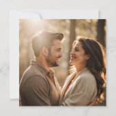 モダン写真 カスタムQRコード Save The Date 招待状 (裏面)