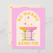 モダン写真、明るい&クリスマおもしろいスの招待 (正面/裏面)