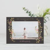 モダン写真mistletoeクリスマスのシックな金ゴールドフレーム シーズンカード (スタンド正面)