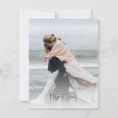 モダン写真QRコードスクリプトウェディング 出欠カード (裏面)