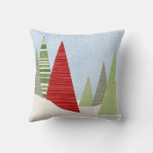 モダン冬のクリスマスツリーズ クッション (裏面)