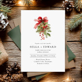 モダン冬のクリスマス結婚ミニマル 招待状