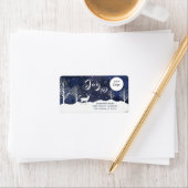 モダン冬のシーンジョイ企業のロゴホリデークラ ラベル (インサイチュ)