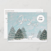 モダン冬のシーンジョイ企業のロゴホリデー シーズンポストカード (正面/裏面)