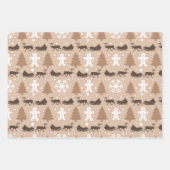 モダン冬のテーマの茶色と白 ラッピングペーパーシート (正面3)