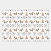 モダン冬のテーマの茶色と白 ラッピングペーパーシート (正面)