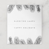 モダン冬のミニマルな葉 |休日 プレイスカード (外部開封)