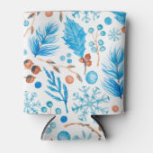 モダン冬の水の色葉のと果実 缶クーラー (正面)