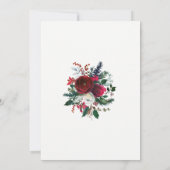 モダン冬の赤い花クリスマスのオープンハウス 招待状 (裏面)