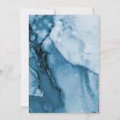 モダン冬ブルーアイスカートウォーター結婚カラー 招待状 (裏面)