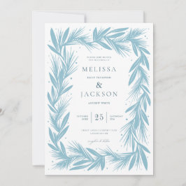 モダン冬リースフレ結婚ーム 招待状