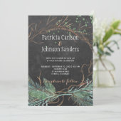 モダン冬自然黒板水結婚色 招待状 (スタンド正面)