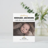 モダン出産案内はがき 案内ポストカード (スタンド正面)