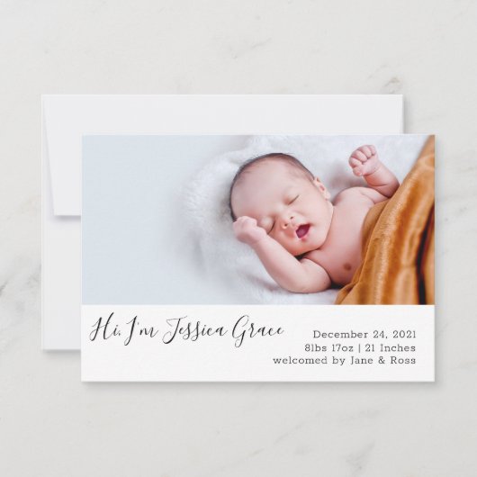 モダン出産案内カード 案内状 (正面)