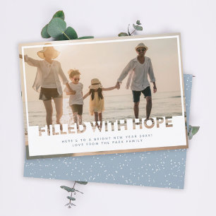 モダン切り出し Hope Photo New Years シーズンカード