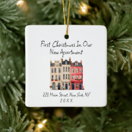 モダン初めてのクリスマスシンプルズインザウニューアパートメント セラミックオーナメント
