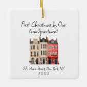 モダン初めてのクリスマスシンプルズインザウニューアパートメント セラミックオーナメント (正面)