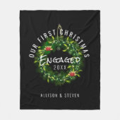 モダン初めてのクリスマスパーソナライズされた フリースブランケット (正面)