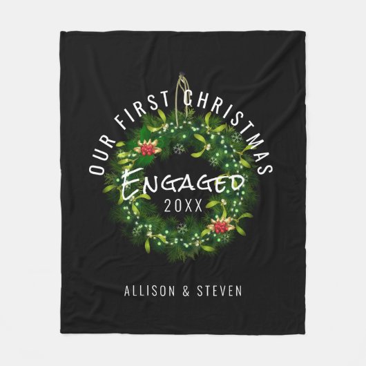 モダン初めてのクリスマスパーソナライズされた フリースブランケット (正面)