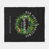 モダン初めてのクリスマスパーソナライズされた フリースブランケット (正面(横))