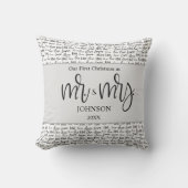 モダン初めてのクリスマス結婚したは贈り結婚物を愛する クッション (正面)