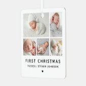 モダン初めてのクリスマス5枚 メタルオーナメント (正面左)