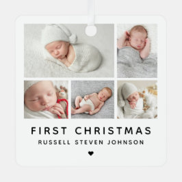 モダン初めてのクリスマス5枚 メタルオーナメント